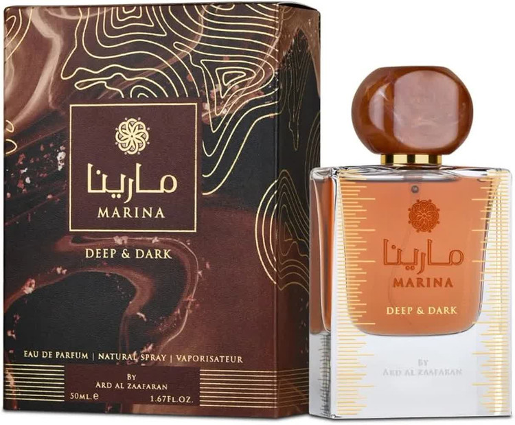ادکلن مارینا دیپ اند دارک ارض الزعفران حجم ۵۰ میل مردانه و زنانه مشابه مارک آنتونی باریوس گانیمید